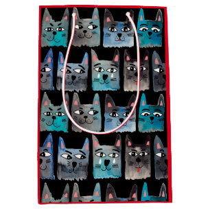 Blauwe katten medium cadeauzakje