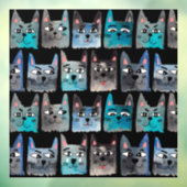 Blauwe katten raamsticker (Vel 3)