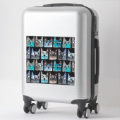 Blauwe katten sticker (Koffer)