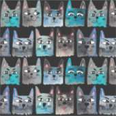 Blauwe katten sticker (Voorkant)