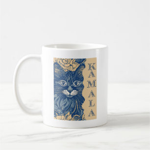 Blauwe katten zwaaien naar Kamala Koffiemok