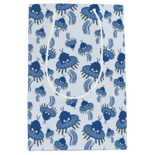 Blauwe Kawaii octopus ufo Medium Cadeauzakje