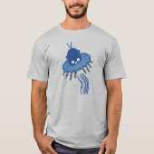 Blauwe Kawaii octopus ufo T-shirt (Voorkant)
