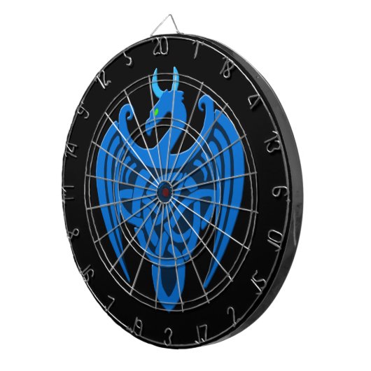 Blauwe Keltische draak Dartbord (Voorkant Rechts)