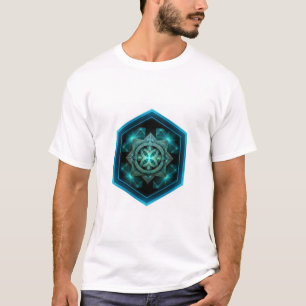 Blauwe Keltische Knoop In Een Zeshoekig Blauw Fram T-shirt