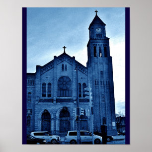 Blauwe kerk poster