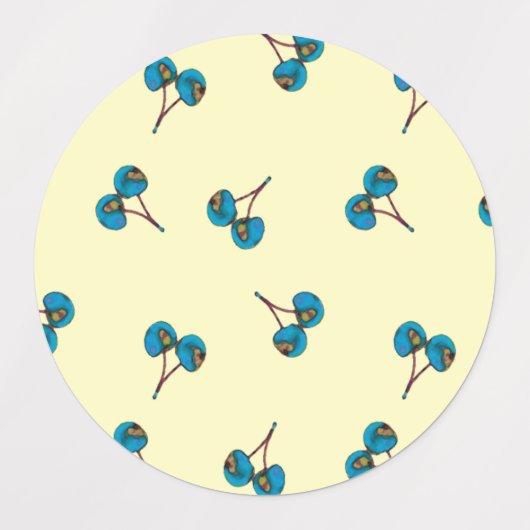 Blauwe kers labels (Design 2)