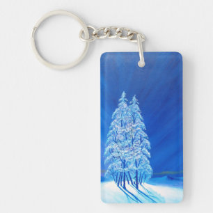 Blauwe kerst # 2 sleutelhanger