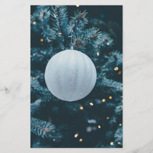 Blauwe kerst Bauble Briefpapier