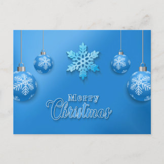 Blauwe kerst briefkaart