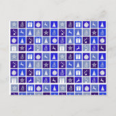 Blauwe kerst briefkaart (Voorkant)
