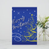 Blauwe kerst briefpapier (Staand voorkant)
