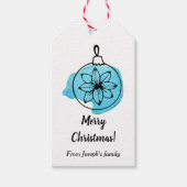 Blauwe kerst cadeaulabel (Voorkant)