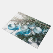 Blauwe kerst deurmat (Schuin)