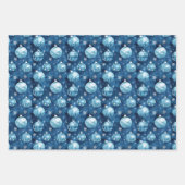 Blauwe kerst inpakpapier vel (Voorkant 3)