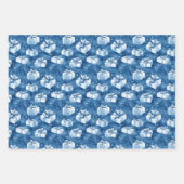 Blauwe kerst inpakpapier vel (Voorkant)