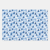 Blauwe kerst inpakpapier vel (Voorkant 3)