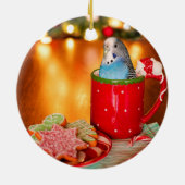 Blauwe kerst keramisch ornament (Achterkant)