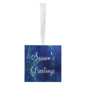 Blauwe kerst kubus ornament (Rechts)