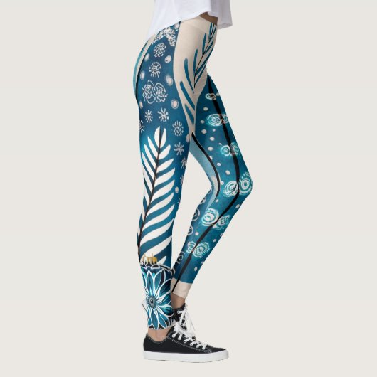 Blauwe kerst leggings (Rechts)
