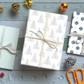 Blauwe Kerst Nordic set van 3 Inpakpapier Vel