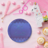 Blauwe kerst papieren bordje (Feest)