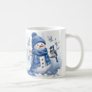 Blauwe Kerst - Sneeuwman Koffiemok