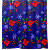 " blauwe kerst " sneeuwt heilig douchegordijn (Voorkant)