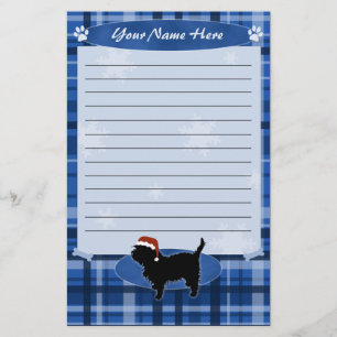 Blauwe kerstaffenpinscher Stationery Briefpapier