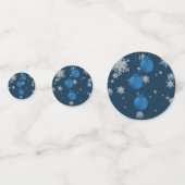 Blauwe Kerstbal Confetti (Achterkanten)