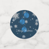 Blauwe Kerstbal Confetti (Kleine voorkant)