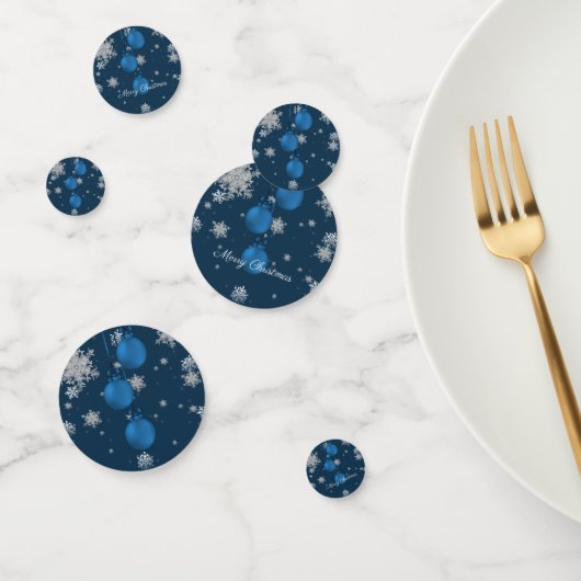 Blauwe Kerstbal Confetti (Groep)