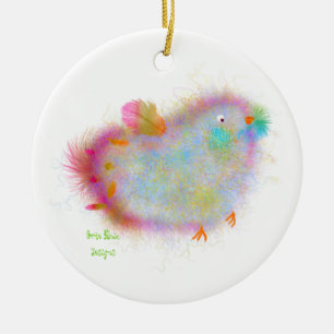 Blauwe Kerstbal Keramisch Ornament