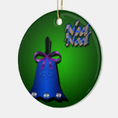Blauwe kerstbal keramisch ornament (Links)