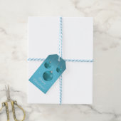 Blauwe Kerstballen Cadeaulabel (Met Touw)