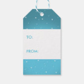 Blauwe kerstblaubels cadeaulabel (Achterkant)