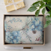 Blauwe Kerstbloemen Tissue Papier (Geschenk)