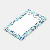 Blauwe kerstbomen Evergreen Forest om een lijst op Post-it® Notes (Schuin)