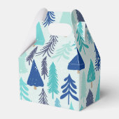 Blauwe kerstbomen in een Evergreen Forest Bedankdoosjes (Achterkant)