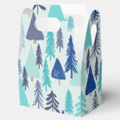 Blauwe kerstbomen in een Evergreen Forest Bedankdoosjes (Geopend)