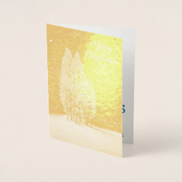 Blauwe Kerstbomen Originele Sparren Pijnboom Folie Kaarten