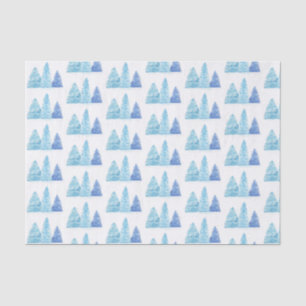 Blauwe kerstbomen tissuepapier