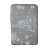 Blauwe kerstboom en snowflakes Bath Mat (Voorkant Verticaal)