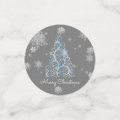 Blauwe kerstboom en Snowflakes tafeltafelConfetti Confetti (Kleine voorkant)