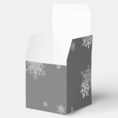 Blauwe kerstboom en Snowflakes voor de Vierbox Bedankdoosjes (Geopend)