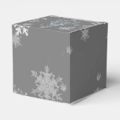 Blauwe kerstboom en Snowflakes voor de Vierbox Bedankdoosjes (Achterkant)