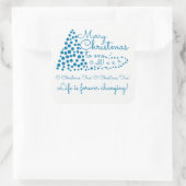 Blauwe kerstboom, feestvierkant sticker (Tas)