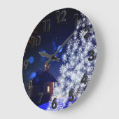 Blauwe kerstboom grote klok (Hoek)