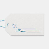 Blauwe kerstboom, kerstcadeautags cadeaulabel (Achterkant Horizontaal)