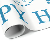 Blauwe kerstboom, kerstpapier cadeaupapier (Rol Hoek)